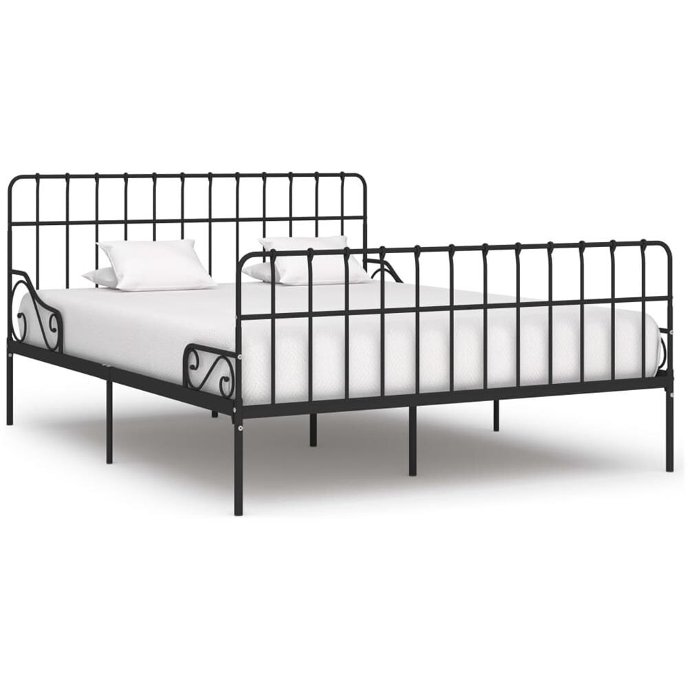 vidaXL Giroletto Bianco e Nero in Metallo 90x200 cm