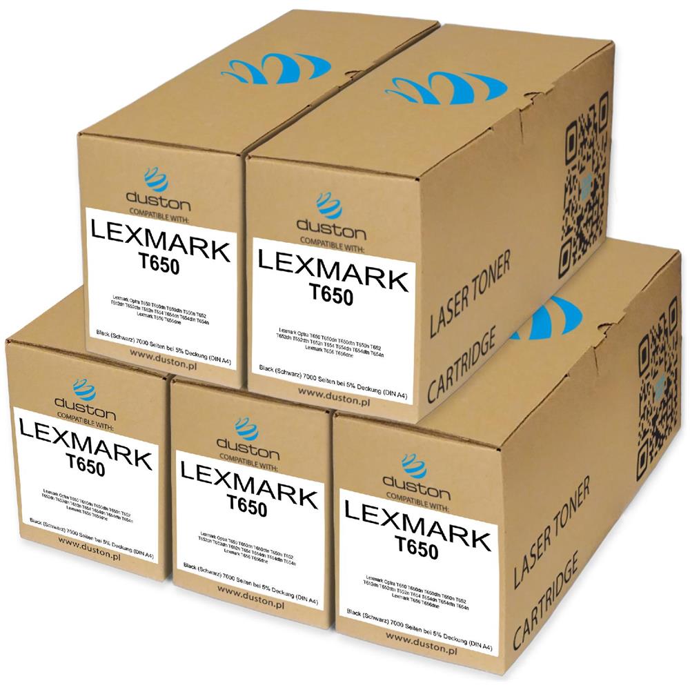 TONER COMPATIBILE - 5x T650a21e, T650a11e Negro Compatible Con Lexmark Optra T650 T650dn T650dtn T650n T652 T652dn T652dtn T652n T654 T654dn T654dtn T654n T656 T656dne - Foto 1
