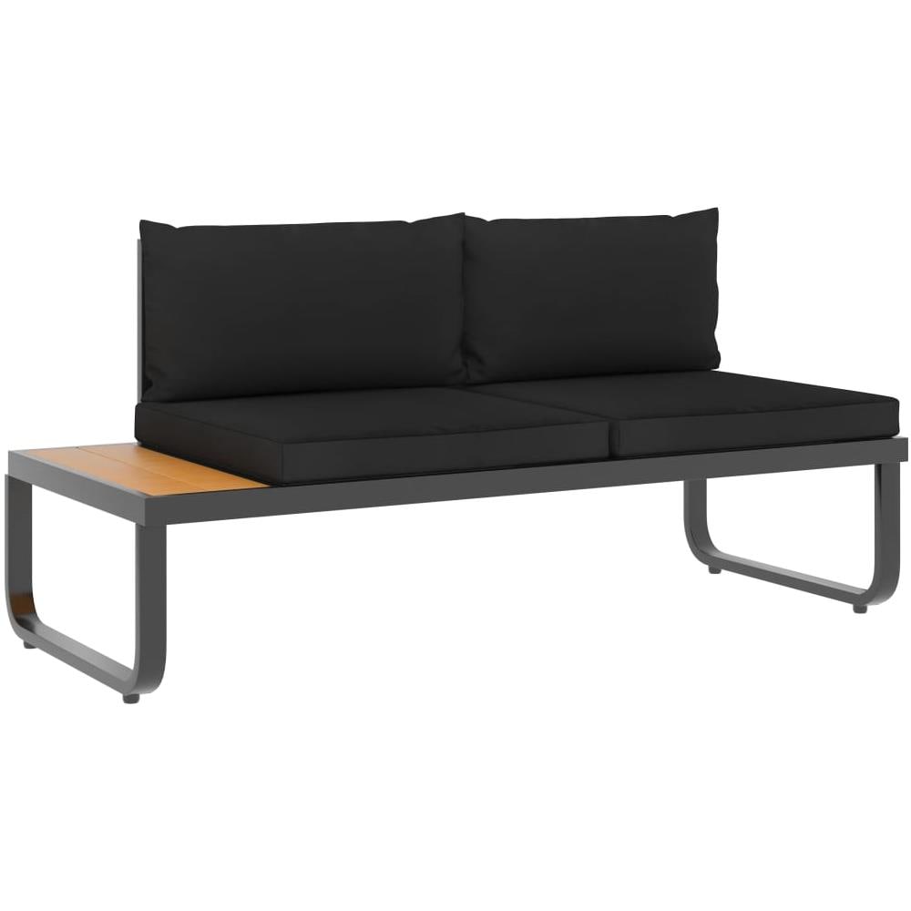 Set Divano da Giardino 5 pz ad Angolo Cuscini in Alluminio WPC - Foto 2