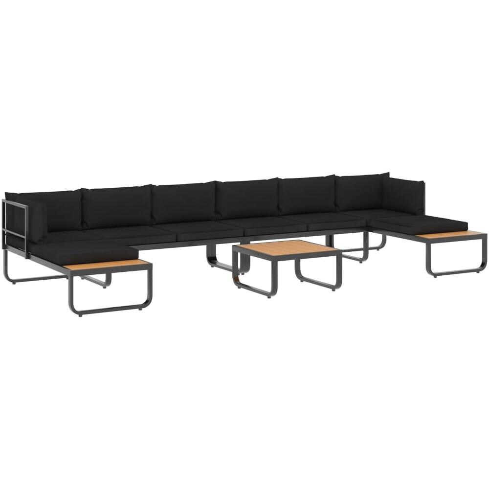 Set Divano da Giardino 5 pz ad Angolo Cuscini in Alluminio WPC - Foto 1