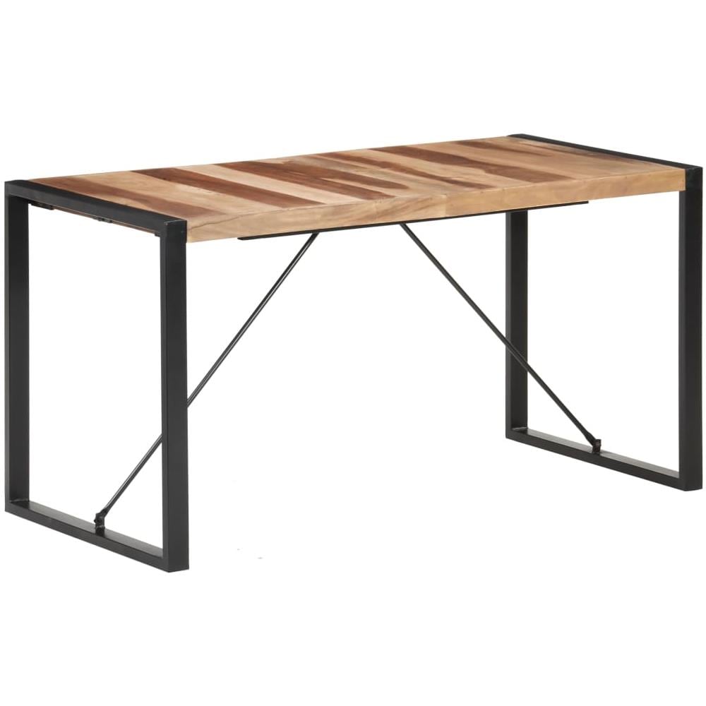 Tavolo Da Pranzo 140x70x75 Cm Legno Massello Finitura Sheesham - Foto 1