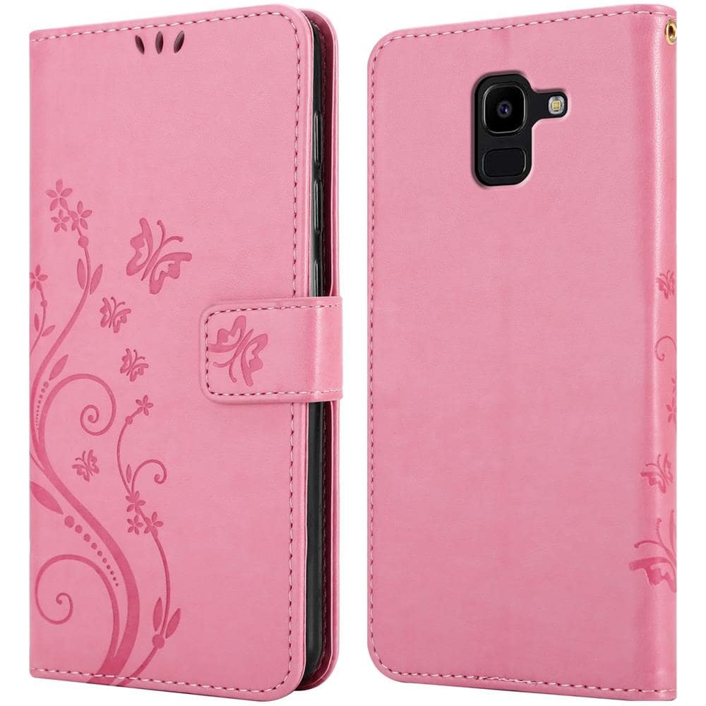 Cadorabo Custodia Compatibile Con Samsung Galaxy J6 2018 In Rosa Fiore - Coperchio Protettivo In Design Floreale Con Chiusura Magnetica, Funzione Stand E Slot Per Carte - Foto 8