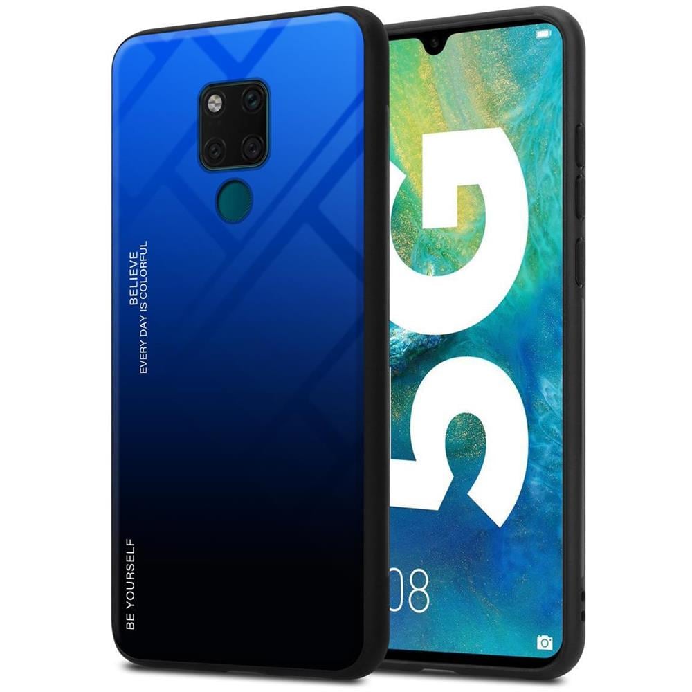 Cadorabo Custodia Compatibile Con Huawei Mate 20 In Blu - Nero - Coperchio Protettivo Bicolore In Vetro Temperato E Silicone Tpu - Foto 1