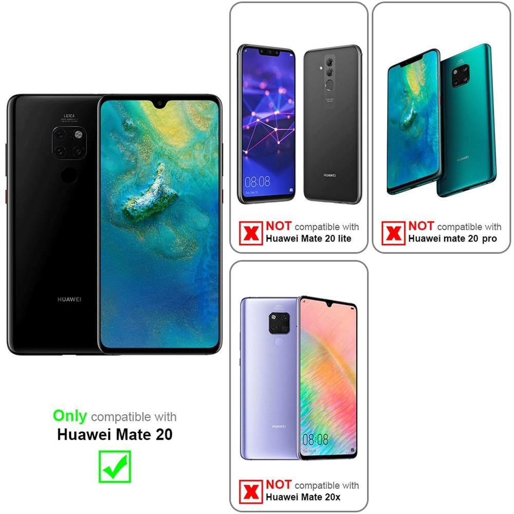 Cadorabo Custodia Compatibile Con Huawei Mate 20 In Blu - Nero - Coperchio Protettivo Bicolore In Vetro Temperato E Silicone Tpu - Foto 2