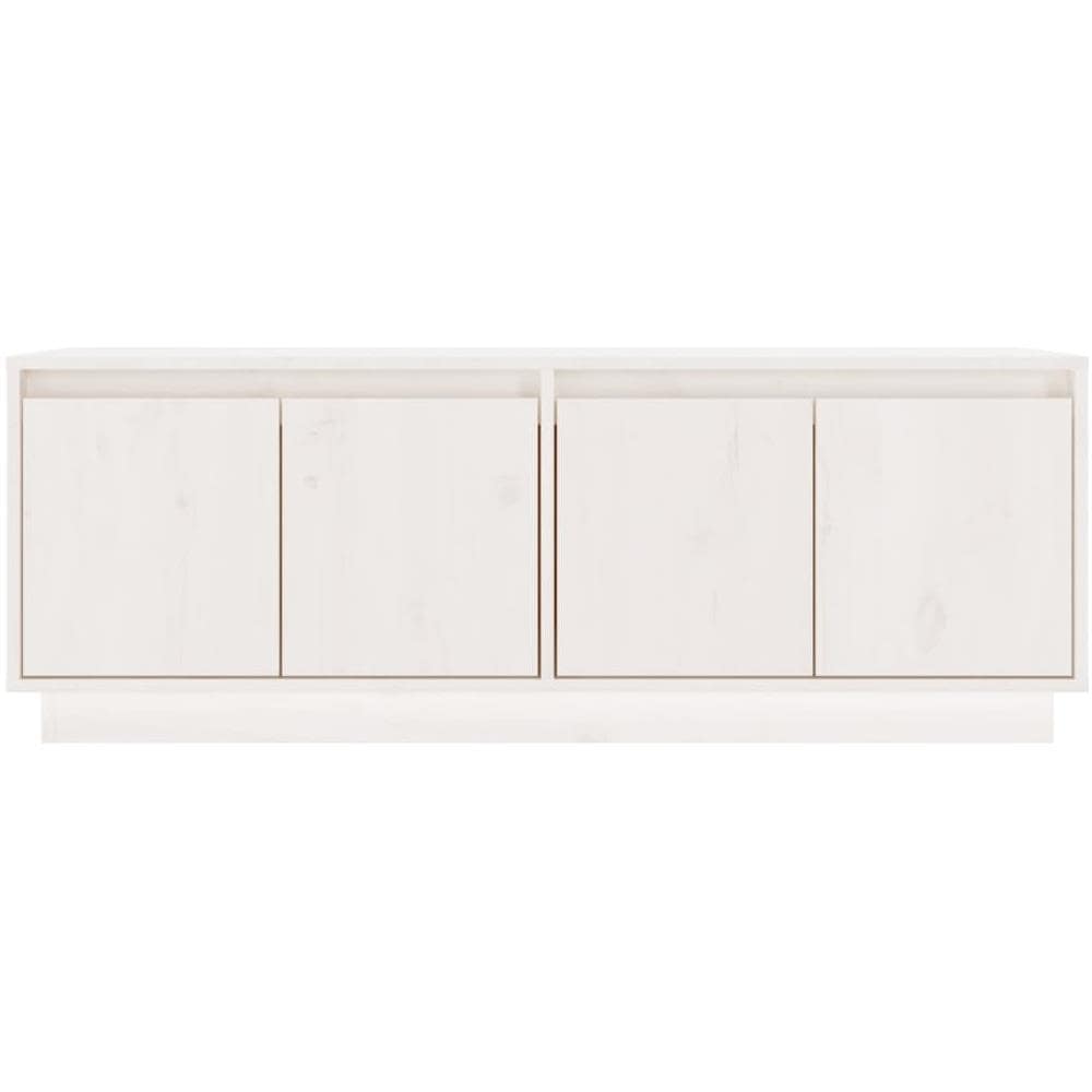 Mobile Porta Tv Bianco 110x34x40 Cm In Legno Massello Di Pino - Foto 8