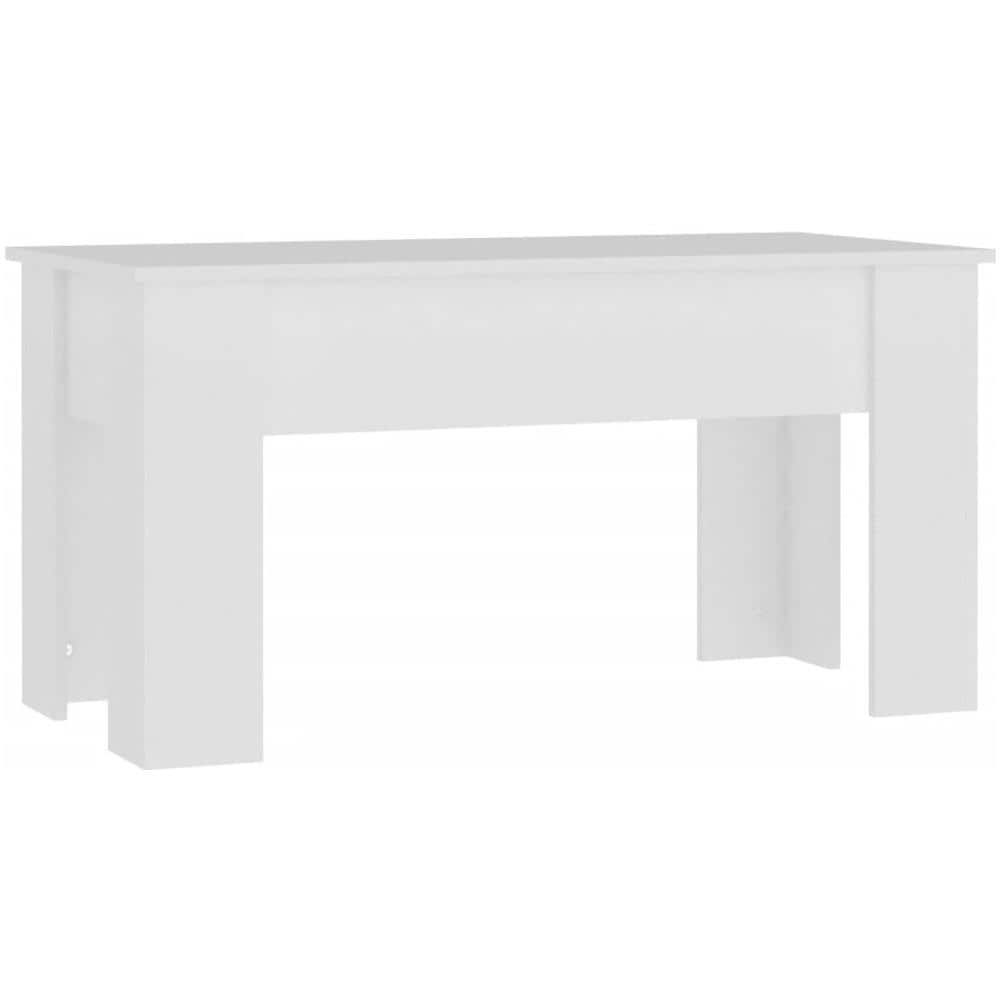 Tavolino Da Salotto Bianco 101x49x52 Cm In Legno Multistrato - Foto 2