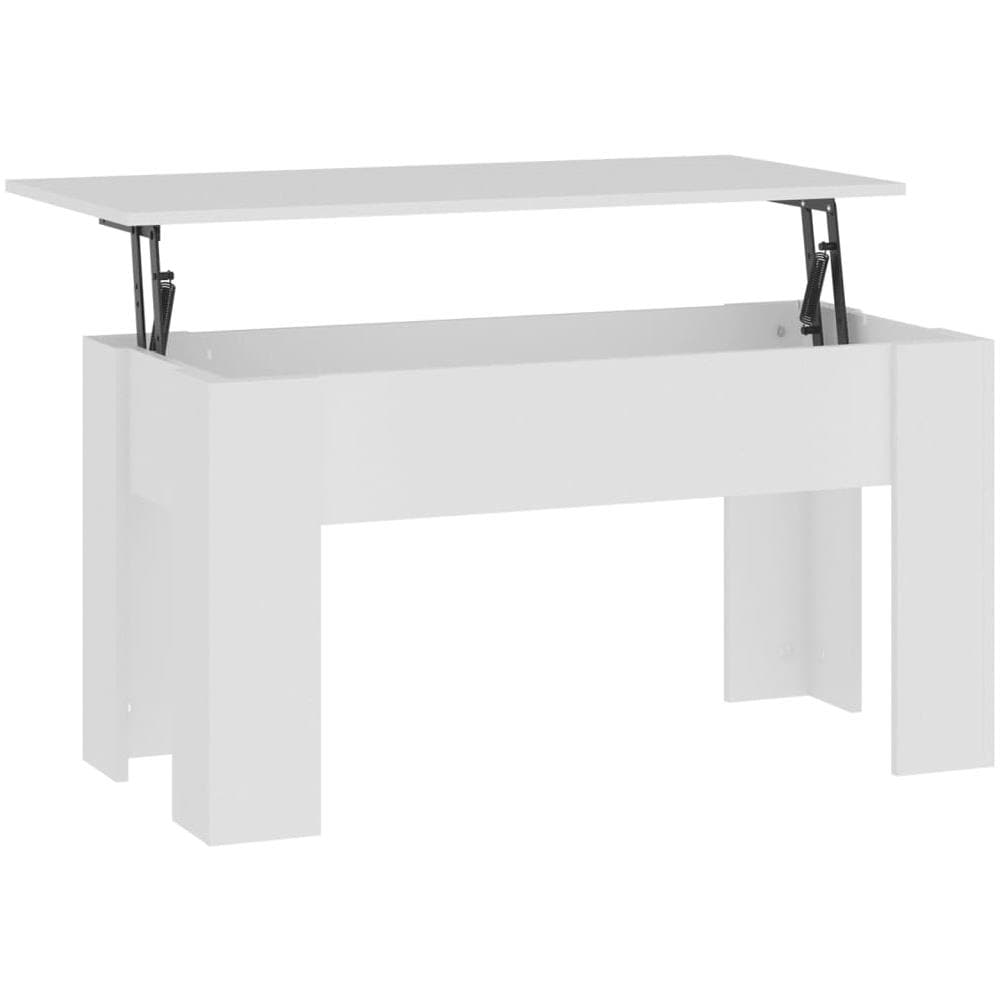 Tavolino Da Salotto Bianco 101x49x52 Cm In Legno Multistrato - Foto 1