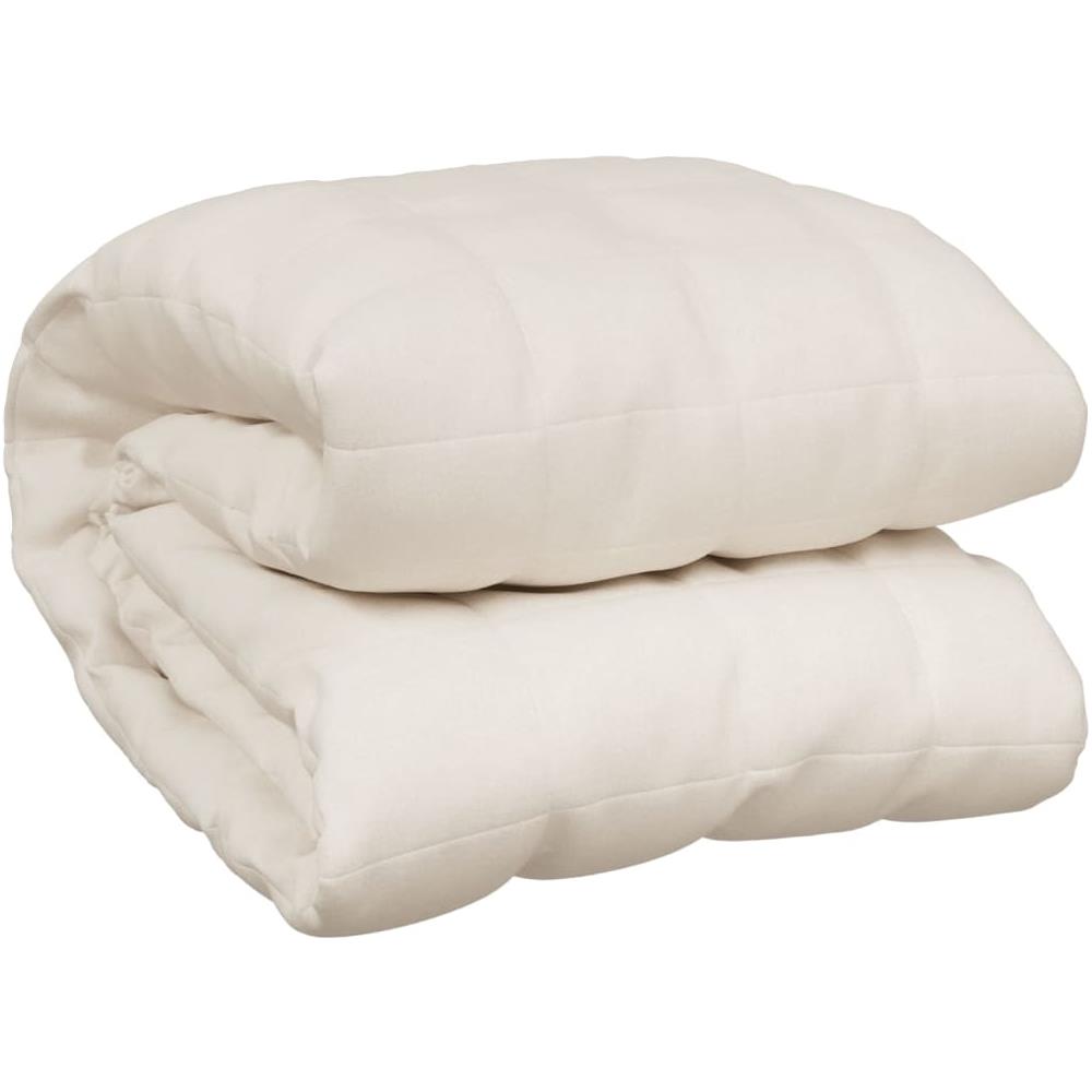 Coperta Ponderata Crema Chiaro 200x200 cm 13 kg Tessuto - Foto 3