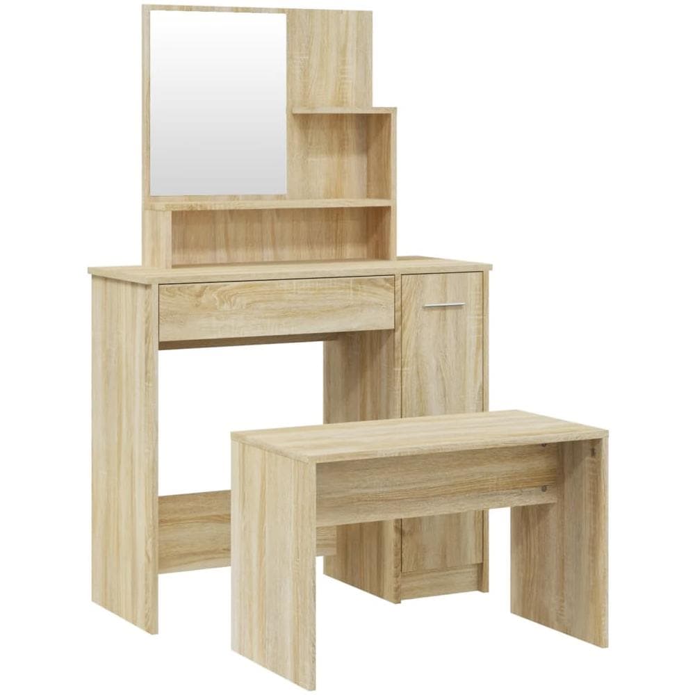 Set Tavolo Da Toeletta Rovere Sonoma 86,5x35x136 Cm - Foto 2