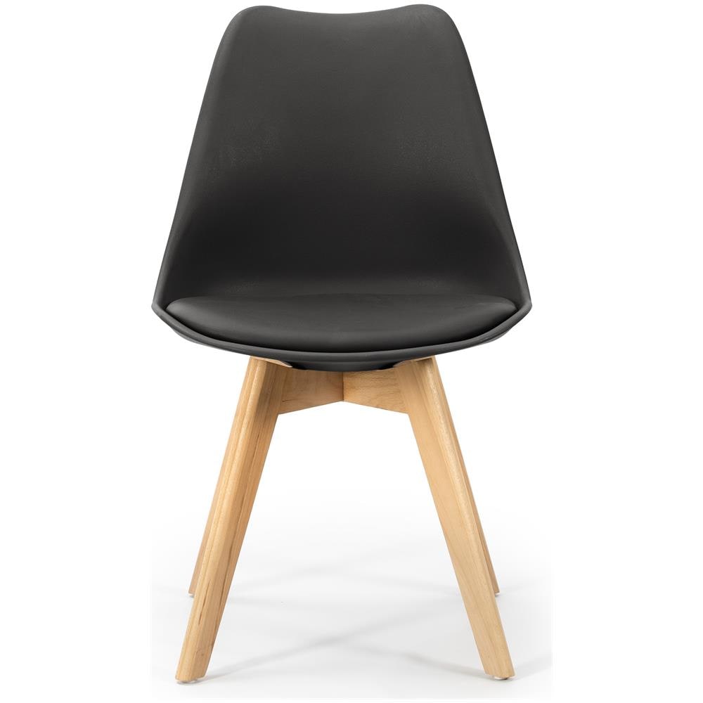 Pack 2 Sedie Klara Nere, Gamba In Legno E Seduta Imbottita - Foto 2