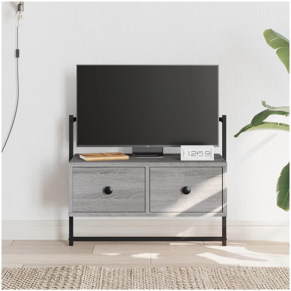 Mobile Tv A Muro Grigio Sonoma 60,5x30x51 Cm Legno Multistrato - Foto 1