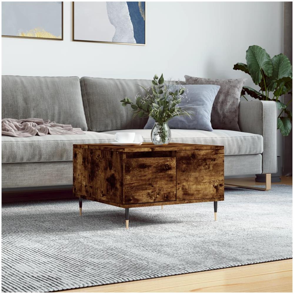 Tavolino Da Salotto Rovere Fumo 55x55x36,5 Cm Legno Multistrato - Foto 1