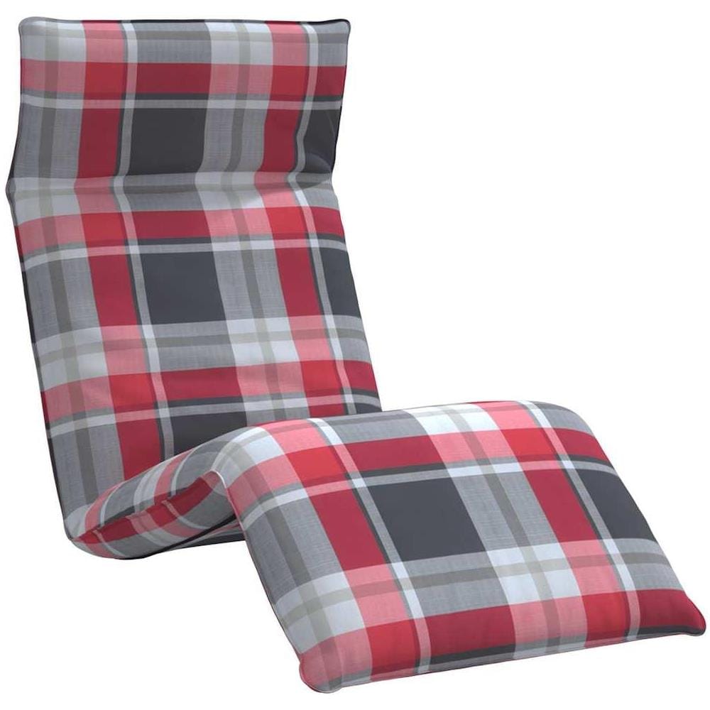 Lettino Pieghevole Quadri Rossi 175x54x8,5 cm in Tessuto Oxford - Foto 1