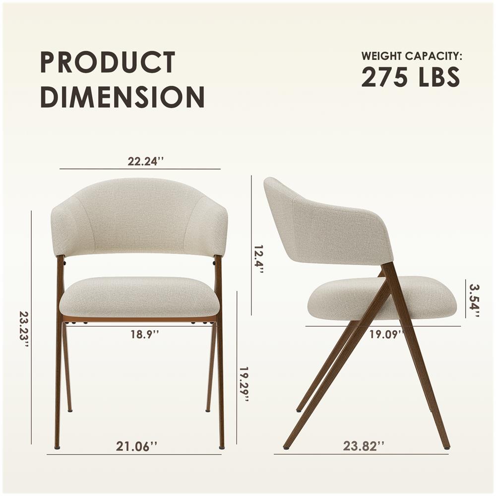 Set da 2 sedie da pranzo - design ergonomico e confortevole in stile vintage - Beige - Foto 2