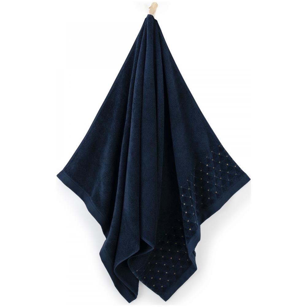 Asciugamano Oscar - 50x100 cm - Blu scuro - Antibatterico - Morbido come il velluto - Cotone egiziano - Foto 1
