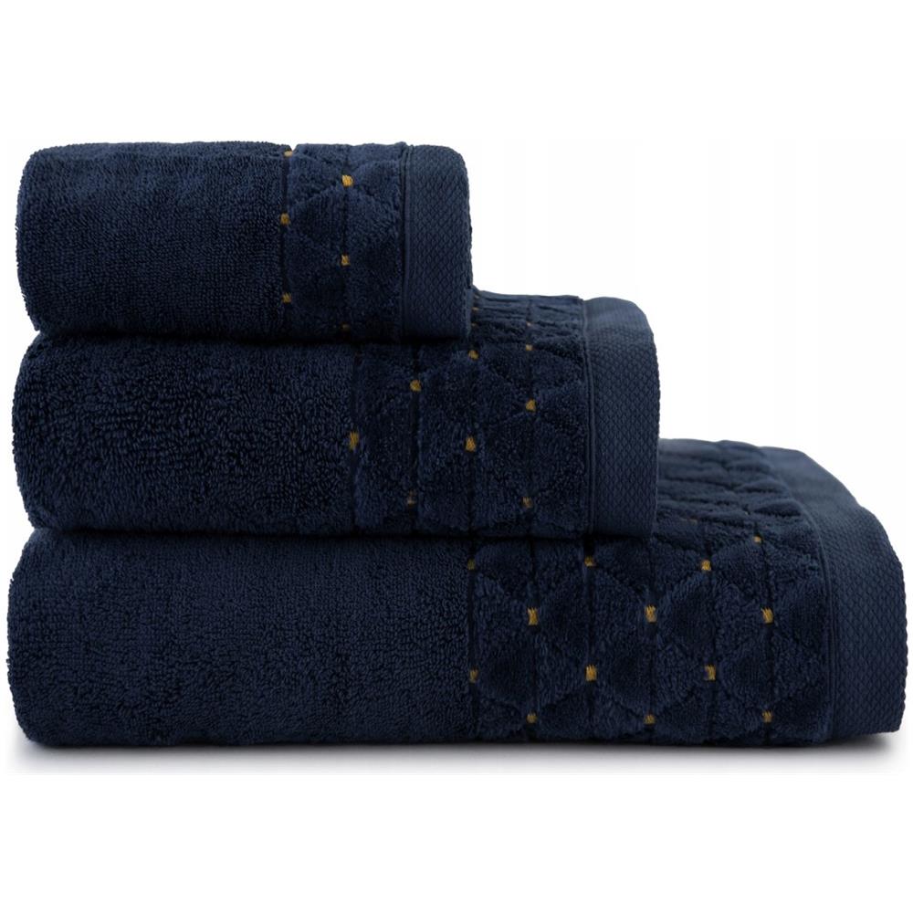 Asciugamano Oscar - 50x100 cm - Blu scuro - Antibatterico - Morbido come il velluto - Cotone egiziano - Foto 2