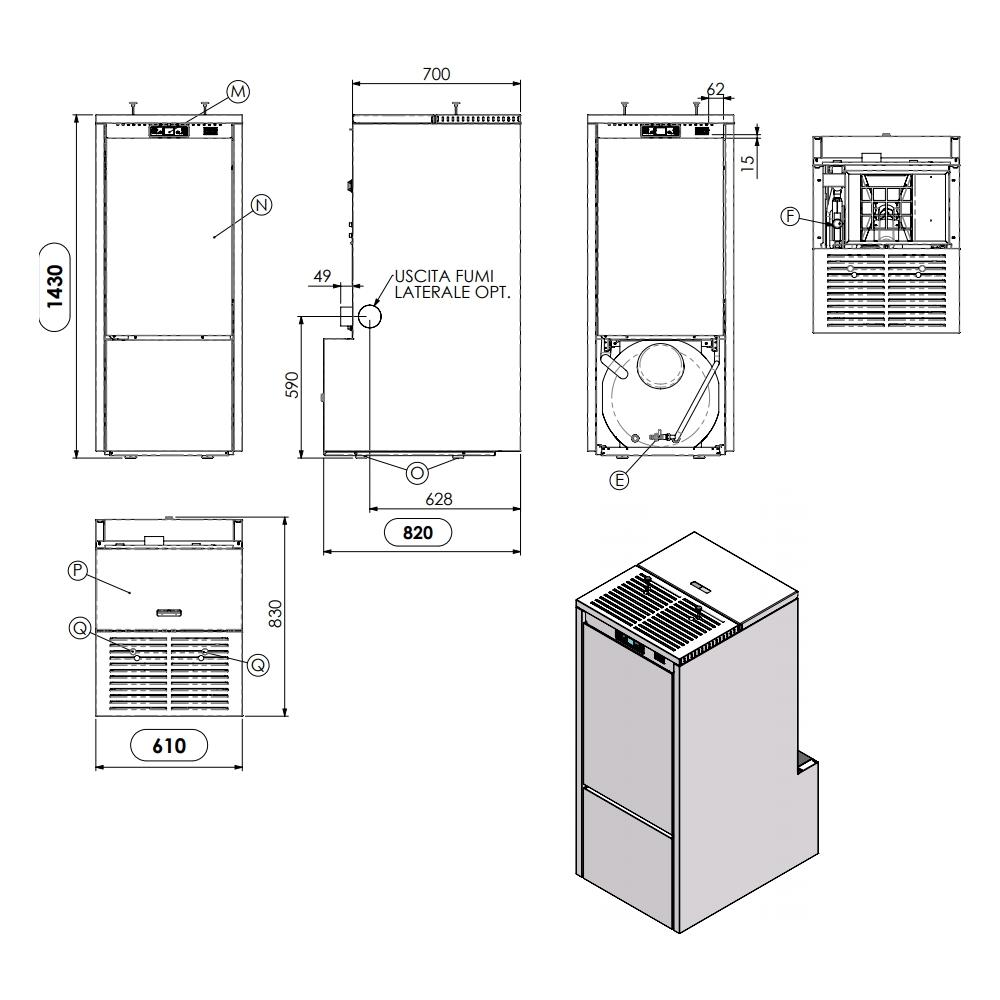 Stufa a Pellet AQUA PLUS 18 LS6VAR0Y Potenza Termica Nominale 19 kW Volume Riscaldabile 495 mc Colore Bianco - Foto 3