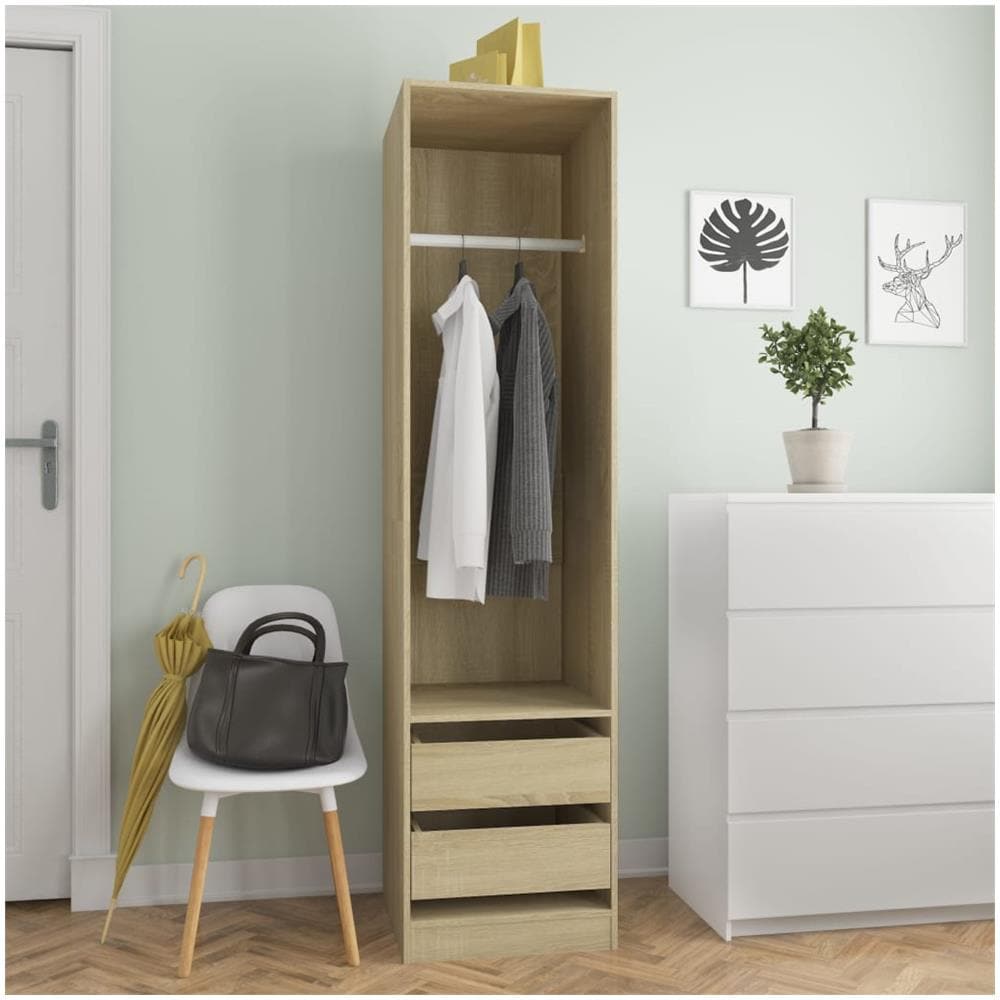 Armadio Cassetti Rovere Sonoma 50x50x200 cm Legno Multistrato - Foto 1