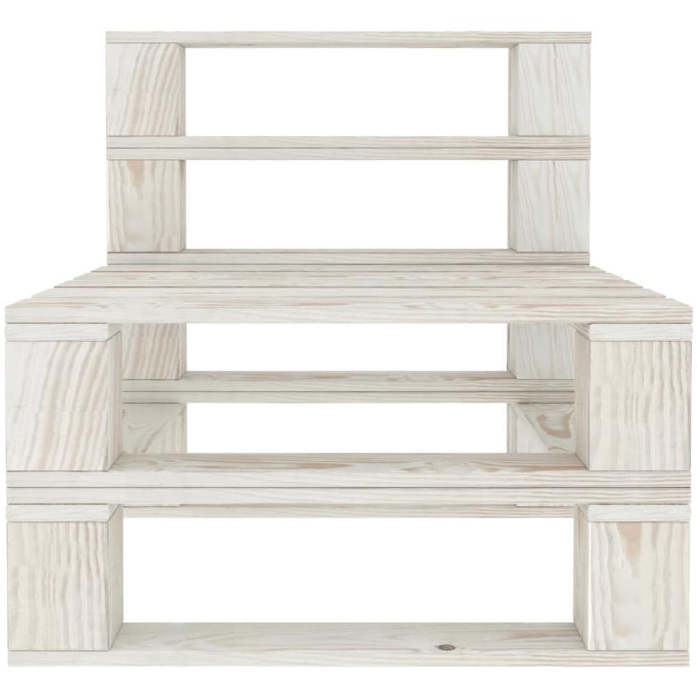 Divano Centrale Da Giardino In Pallet In Legno Bianco - Foto 2