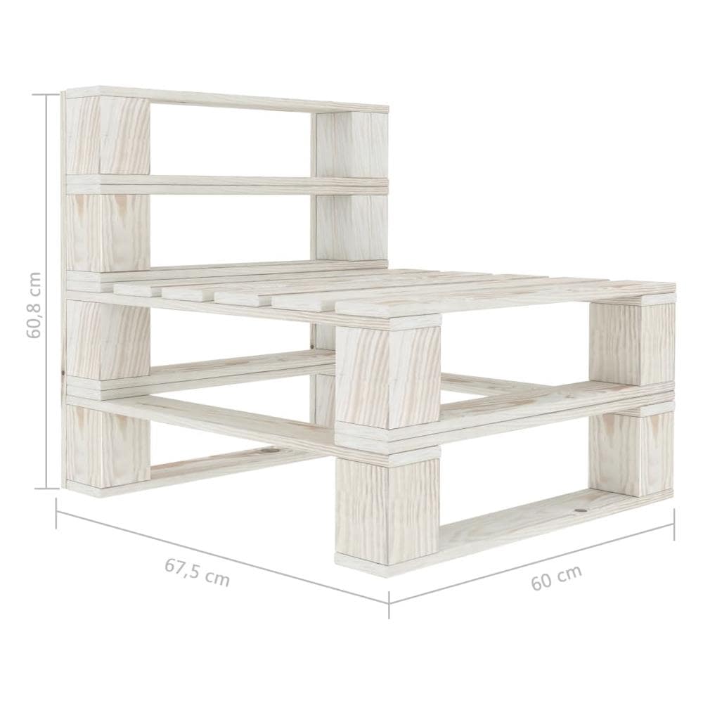 Divano Centrale Da Giardino In Pallet In Legno Bianco - Foto 5