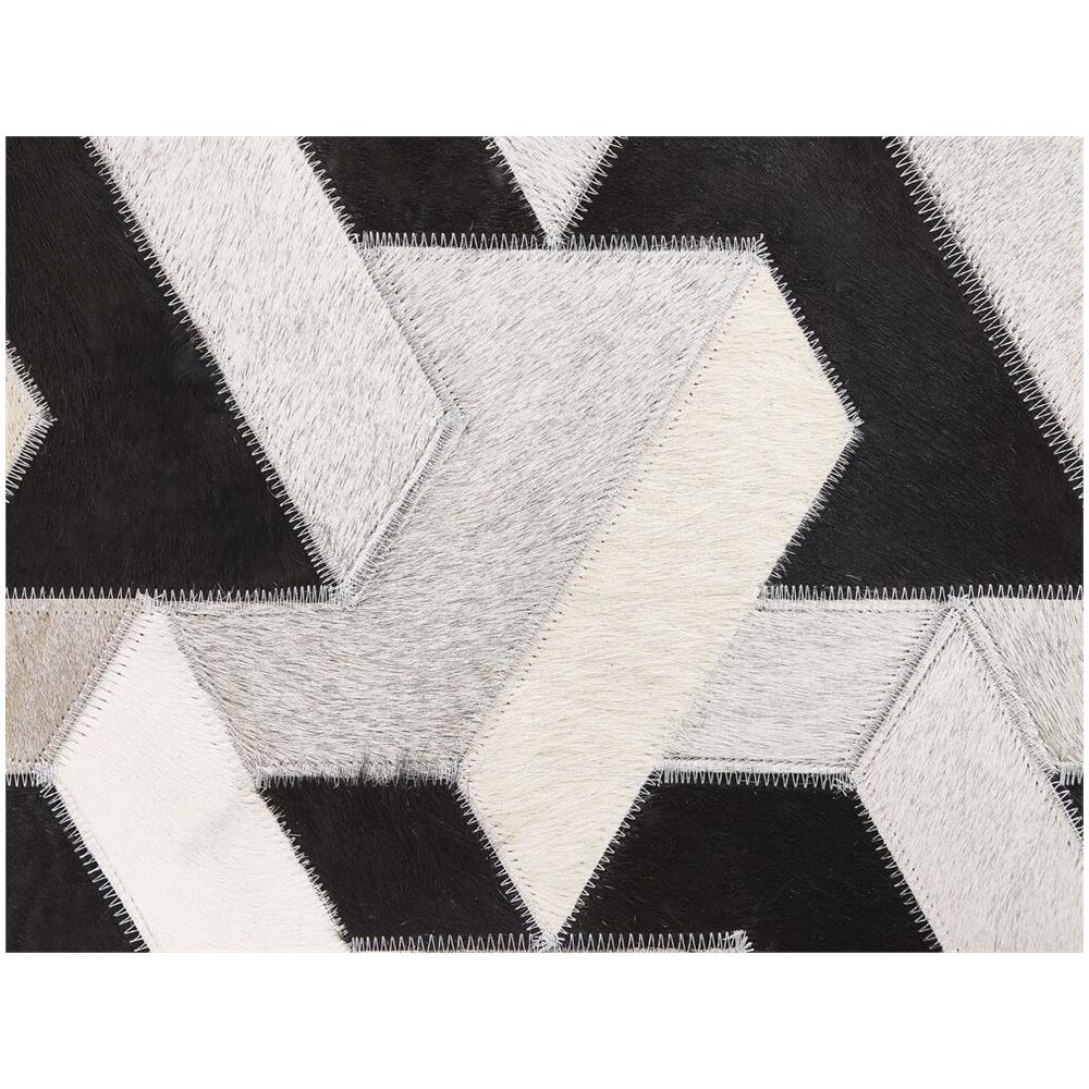 Tappeto In Pelle Nera E Grigia 140 X 200 Cm Narman - Foto 8