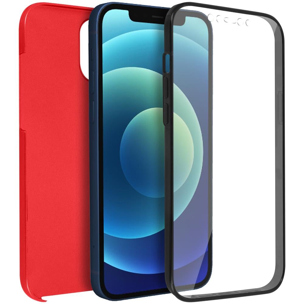 Cover Iphone 12 / 12 Pro Silicone Fronte Retro Ricopre Lo Schermo Rosso - Foto 1