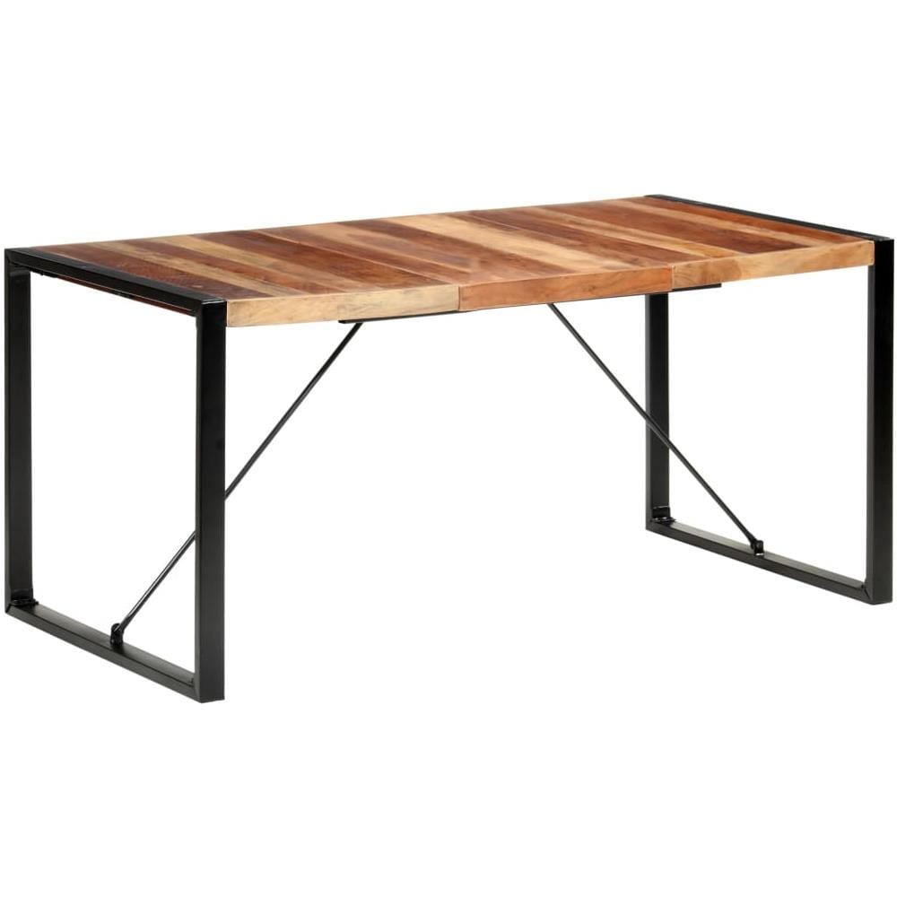 Tavolo Da Pranzo 160x80x75 Cm Legno Massello Finitura Sheesham - Foto 1