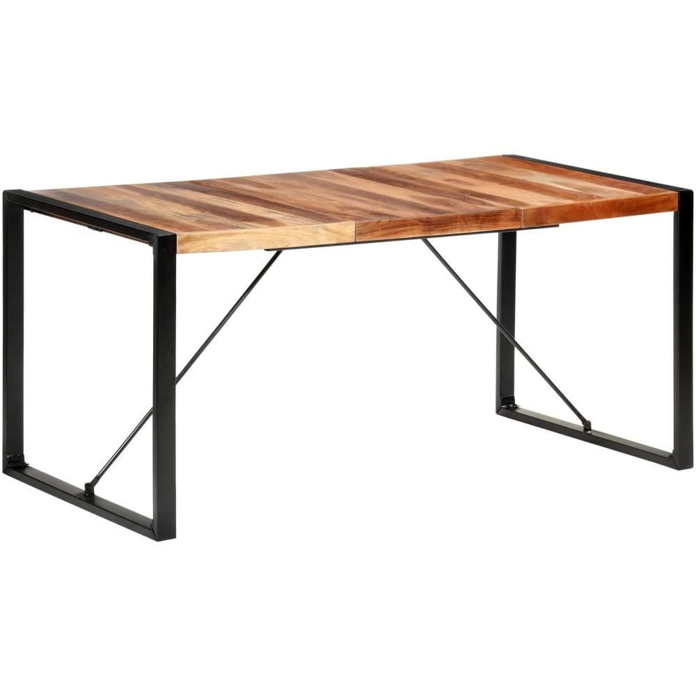 Tavolo Da Pranzo 160x80x75 Cm Legno Massello Finitura Sheesham - Foto 8