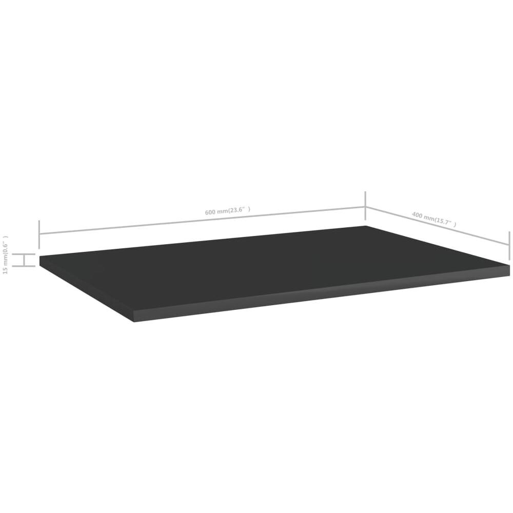 Ripiani per Libreria 8pz Nero Lucido 60x40x1,5cm Multistrato - Foto 7