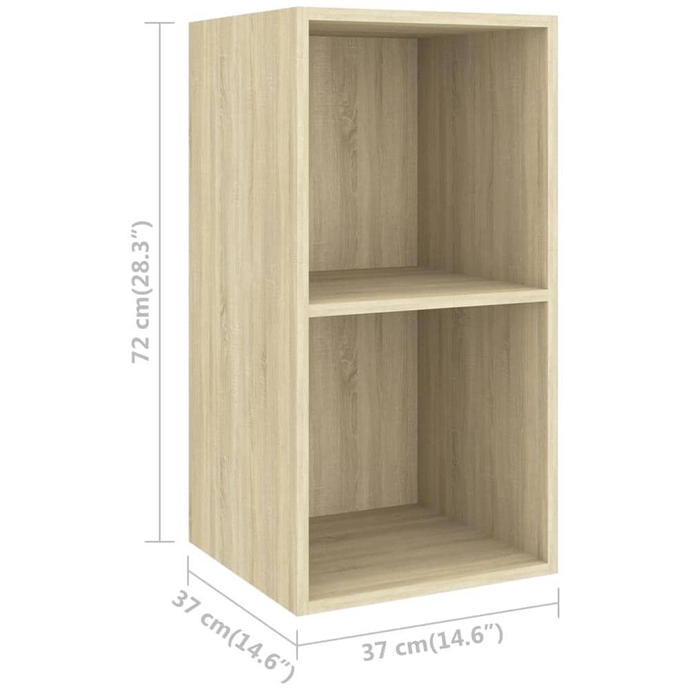 Mobile TV da Parete Rovere Sonoma 37x37x72 cm Legno Multistrato - Foto 2