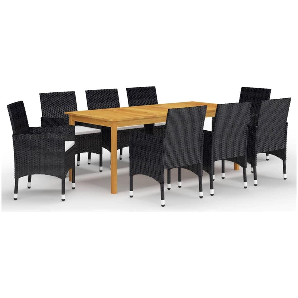 Set da Pranzo da Giardino 9 pz Nero - Foto 1