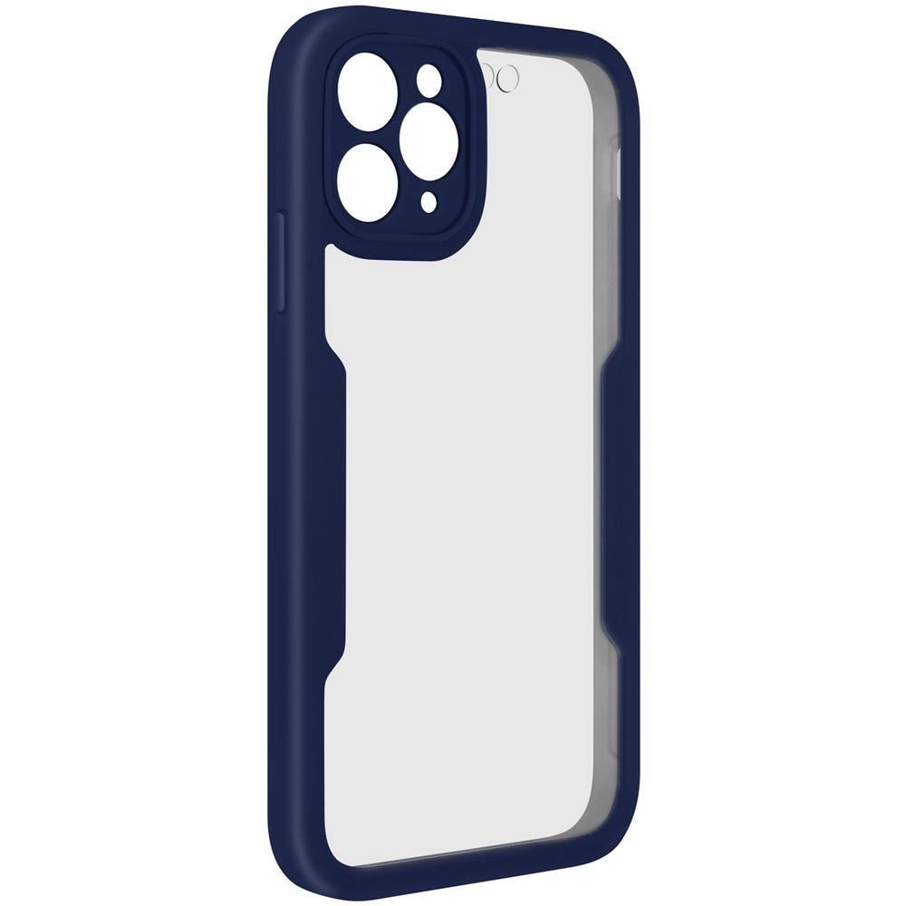 Cover Iphone 11 Pro Max Retro Plexiglass Fronte Polimero Rinforzata Bordo Blu - Foto 5