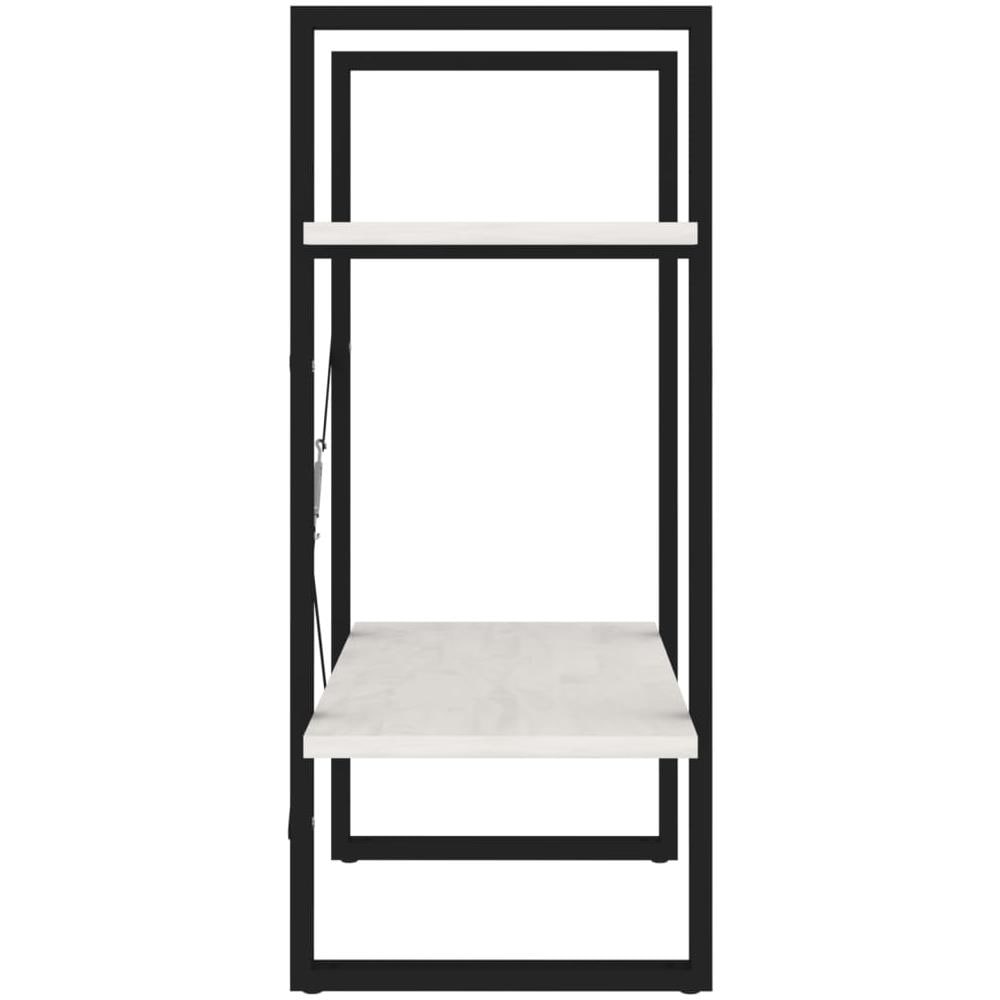 Libreria A 2 Ripiani Bianca 60x30x70 Cm In Massello Di Pino - Foto 2