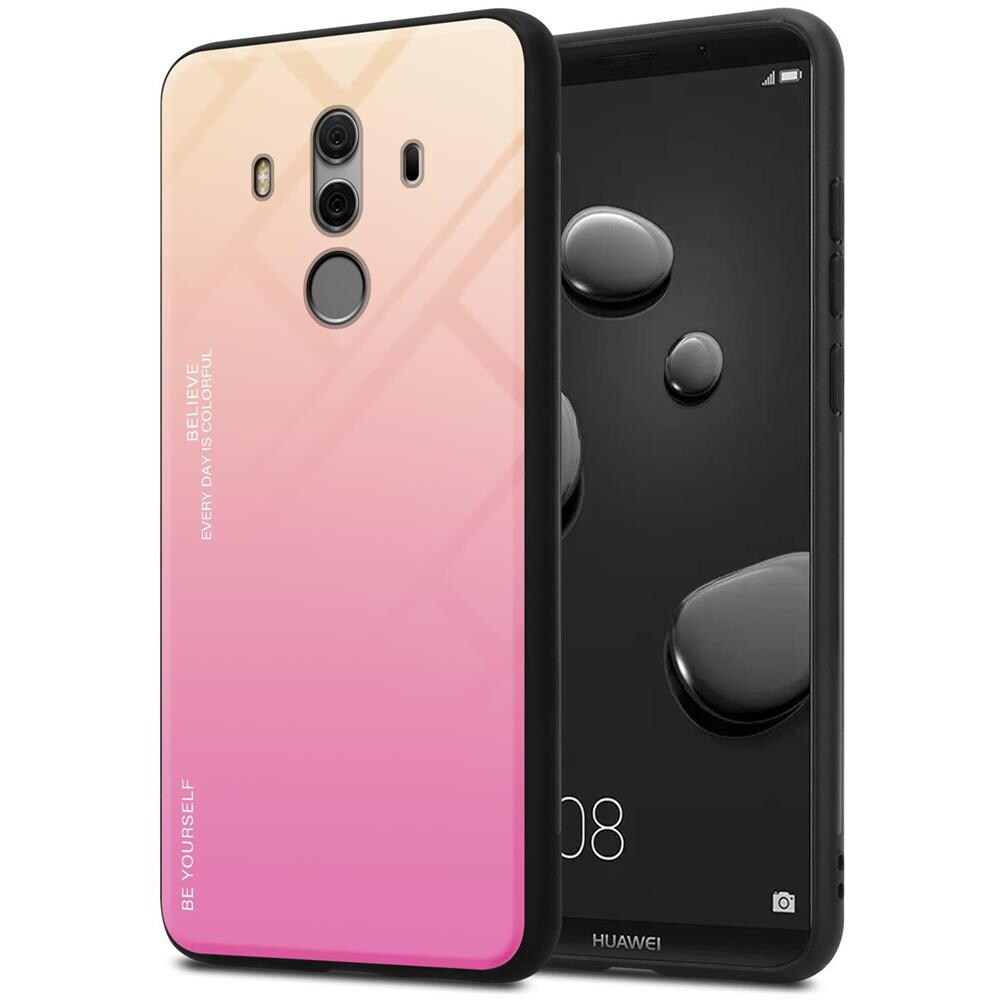 Cadorabo Custodia Compatibile Con Huawei Mate 10 Pro In Giallo - Rosa - Coperchio Protettivo Bicolore In Vetro Temperato E Silicone Tpu - Foto 1