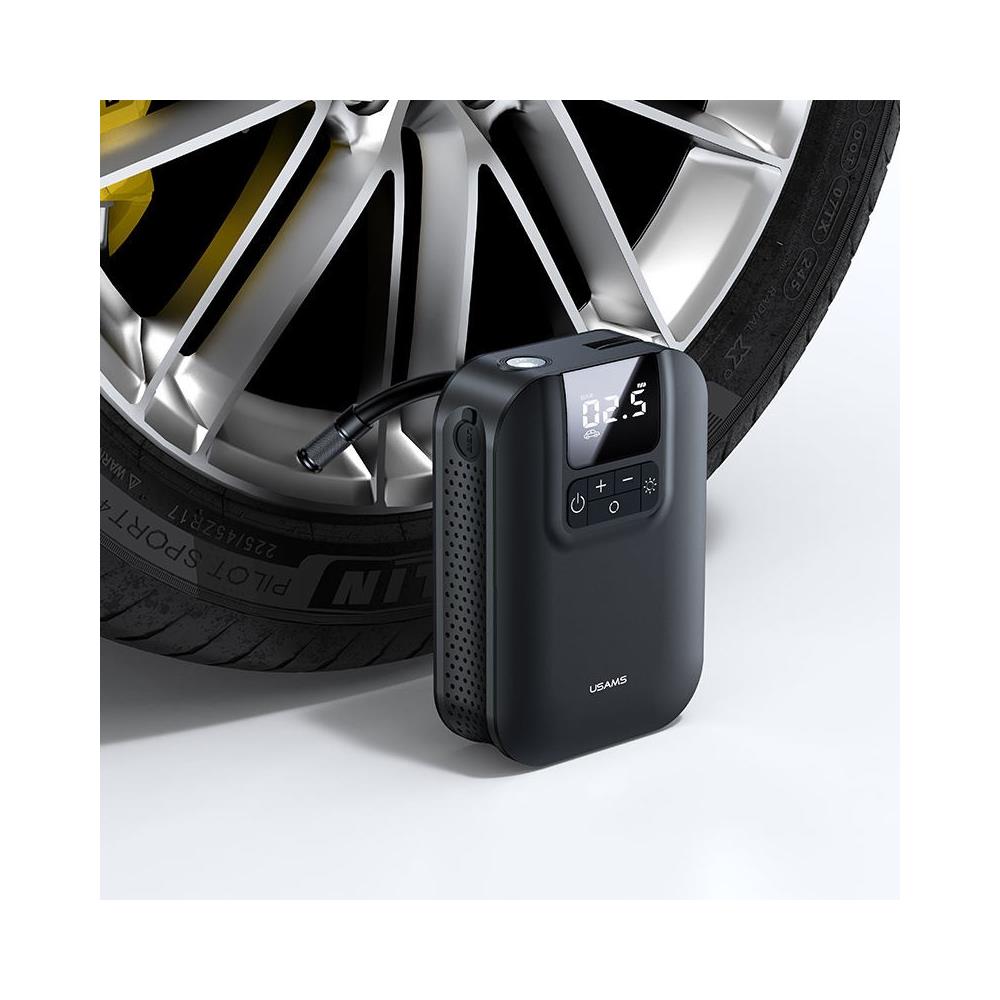 Compressore Portatile Marca Usams, Wireless, Adatto Per Gonfiare Pneumatici Di Auto, Furgoni, Moto, Biciclette, Nero - Foto 2