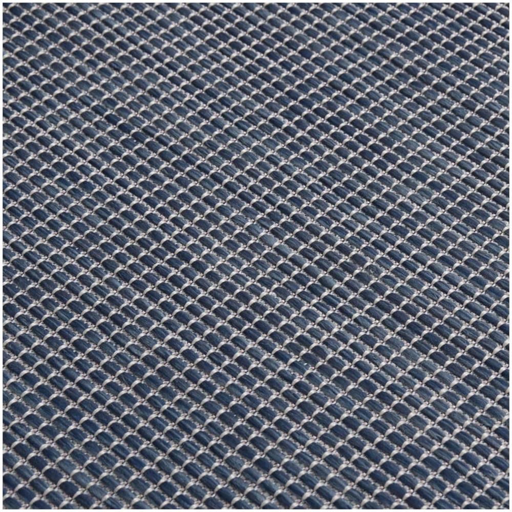 Tappeto Da Esterni A Tessitura Piatta 140x200 Cm Blu - Foto 2