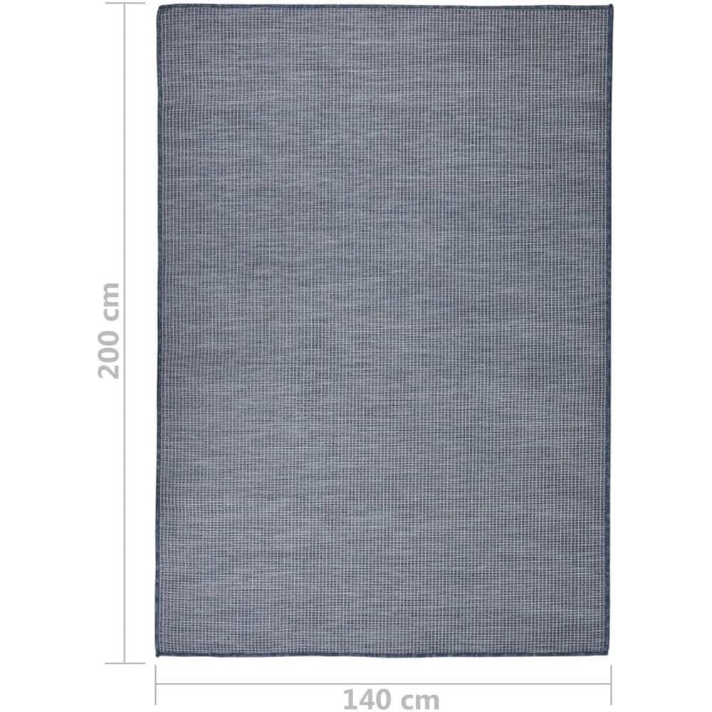 Tappeto Da Esterni A Tessitura Piatta 140x200 Cm Blu - Foto 6