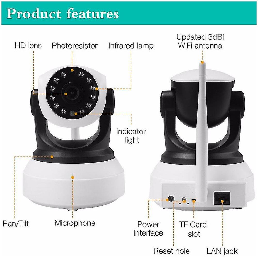 Telecamere Wireless Wi Fi Security Camera Tilt Ip Network Surveillance Webcam - Foto 5