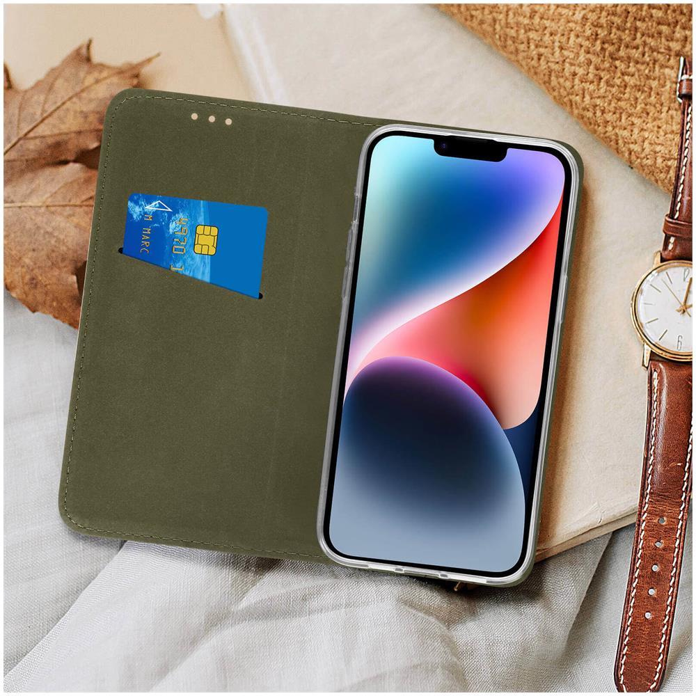 Custodia Iphone 14 Plus Copertina Portacarte Funzione Supporto Rossa - Foto 2