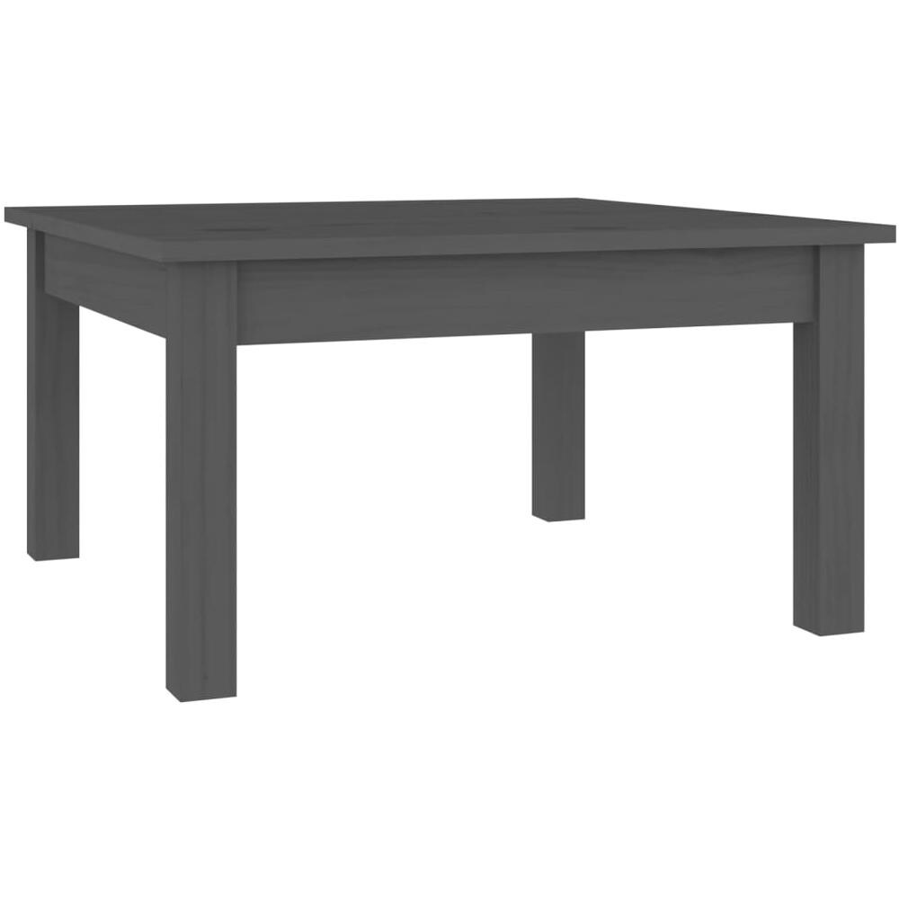 Tavolino Da Salotto Grigio 55x55x30 Cm Legno Massello Di Pino - Foto 1