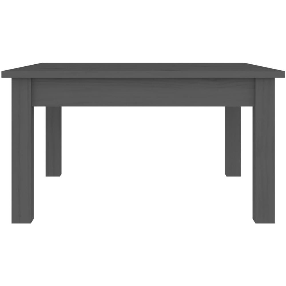Tavolino Da Salotto Grigio 55x55x30 Cm Legno Massello Di Pino - Foto 2