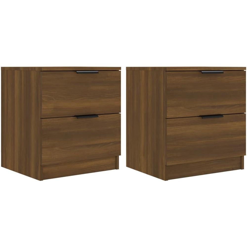 Comodini 2 Pz Rovere Marrone In Legno Multistrato - Foto 1