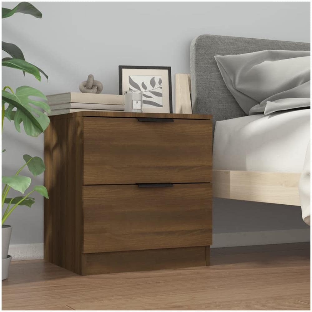 Comodini 2 Pz Rovere Marrone In Legno Multistrato - Foto 7