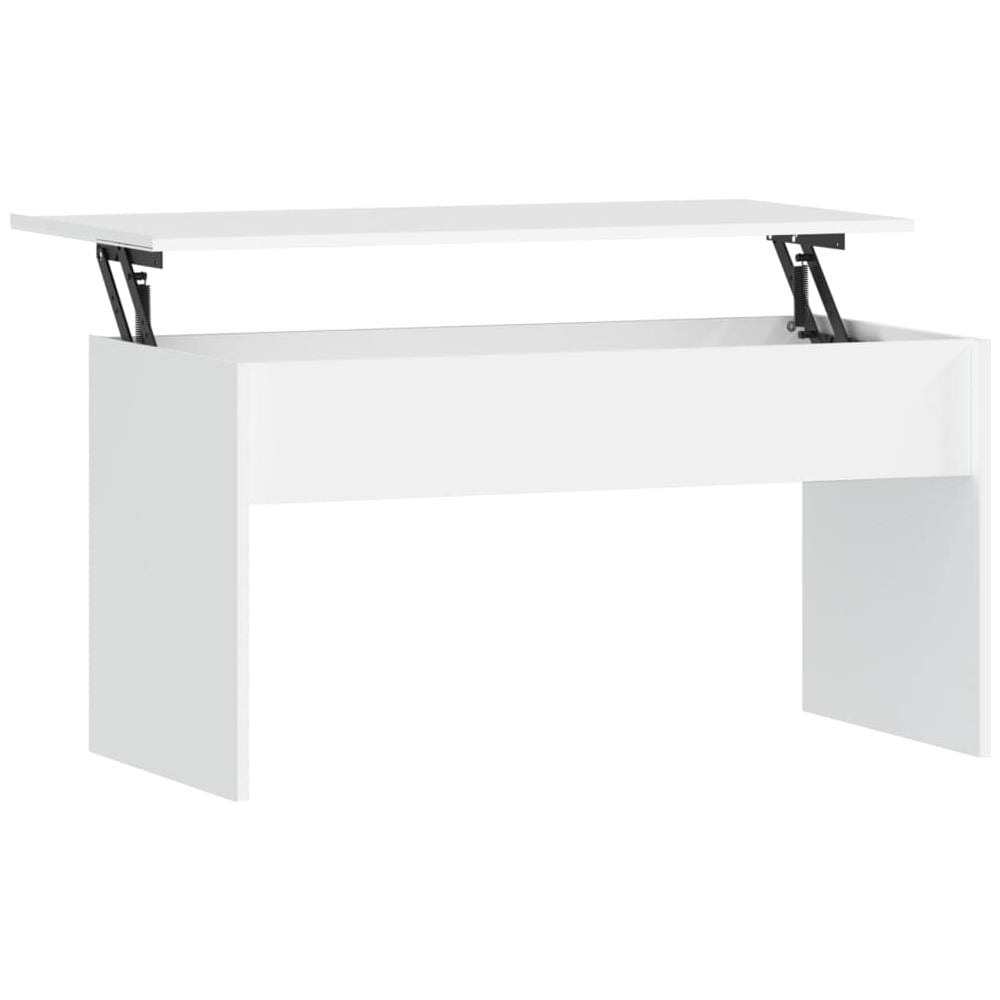 Tavolino Da Salotto Bianco 102x50,5x52,5cm In Legno Multistrato - Foto 2
