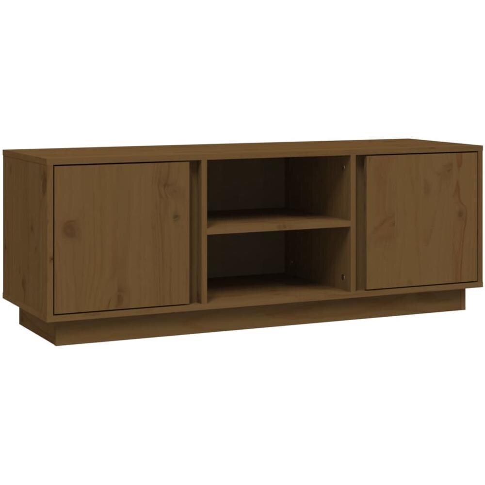 Mobile Porta Tv Miele 110x35x40,5 Cm In Legno Massello Di Pino - Foto 2