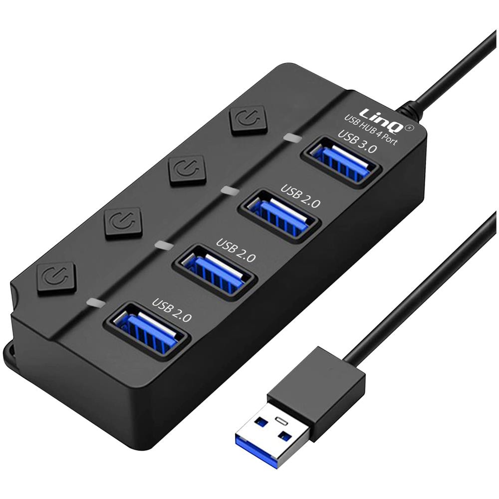 Hub Da Usb A Usb 3.0 E 3x Usb 2.0 Trasferimento Dati 5gb /s Nero - Foto 1