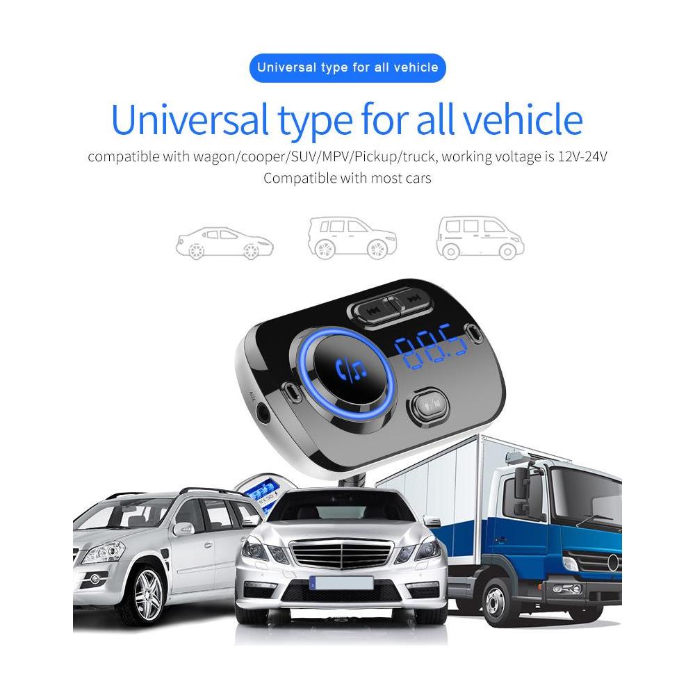 Trasmettitore Fm Wireless Per Auto Led 7 Colori Qc3.0 Caricatore Rapido - Foto 2