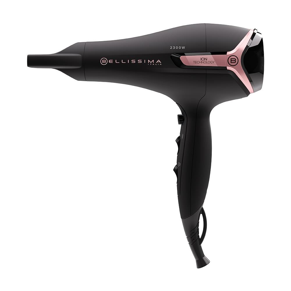 Asciugacapelli Professionale K9 2500 con Ioni e Diffusore 2 Velocità 3 Temperature Potenza 2300 W Colore Nero / Rosa - Foto 2