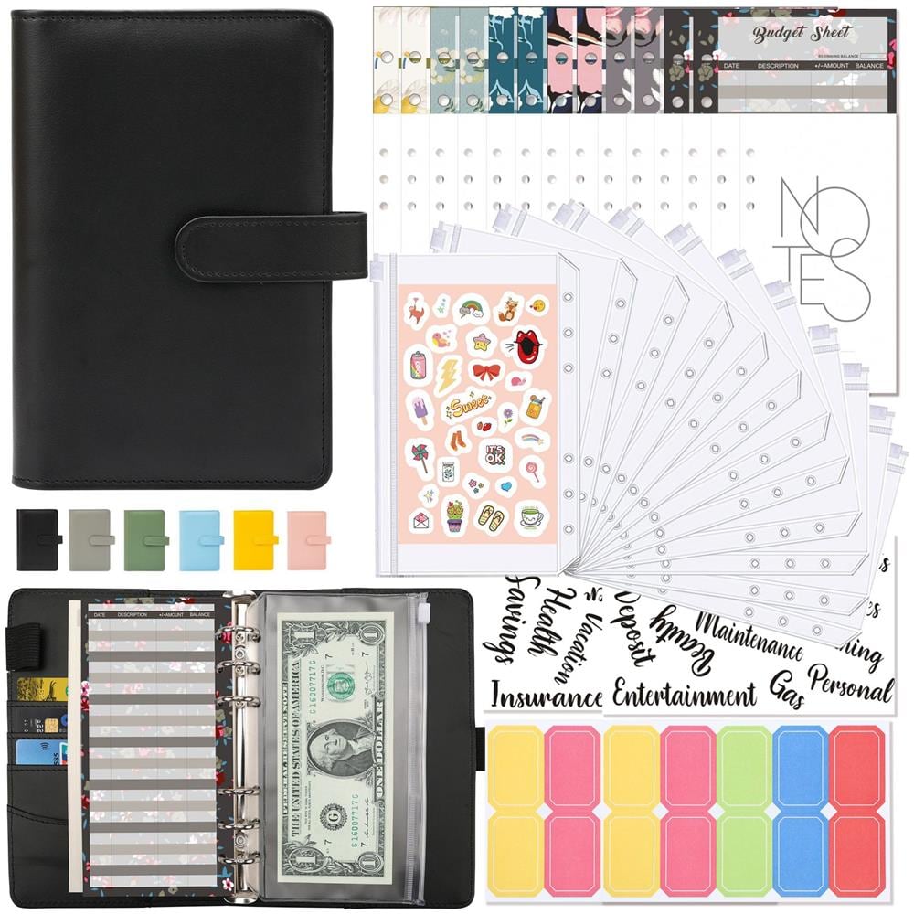 Raccoglitore Ad Anelli A6 Con Pianificatore Di Budget Per Fogli Di Bilancio Black - Foto 1