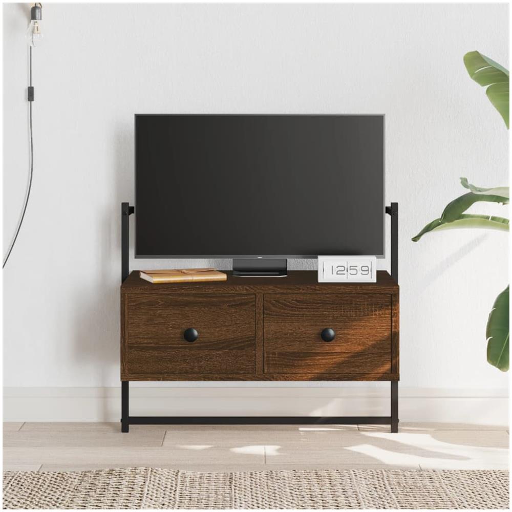 Mobile Tv A Muro Rovere Marrone 60,5x30x51 Cm Legno Multistrato - Foto 1